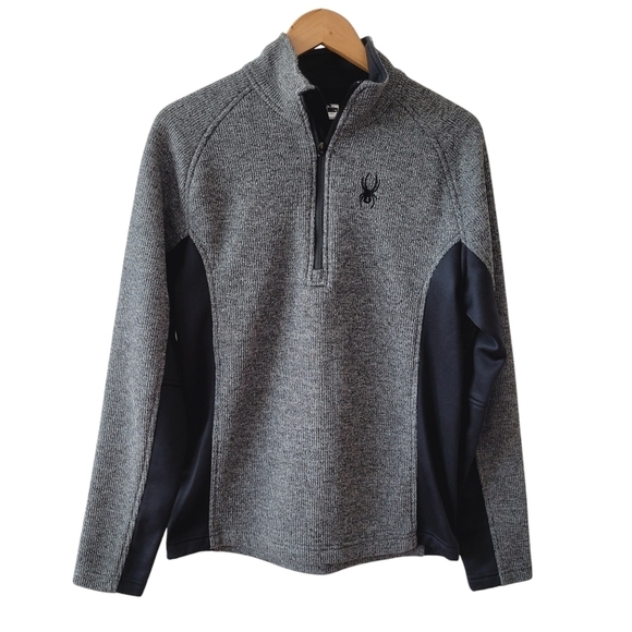 Spyder Gray and Black Quarter-Zip Pullover Top - Picture 1 of 13